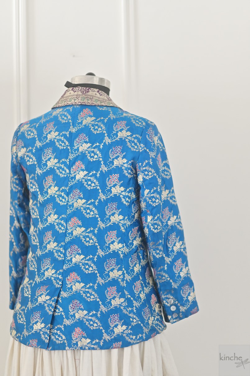 Diya, Vintage Zari Silk Saree Blazer in Size Large, One of a Kind