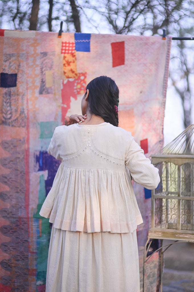 Belfast, Organic Kala Cotton, Mirror Work Kedia Blouse - kinchecom