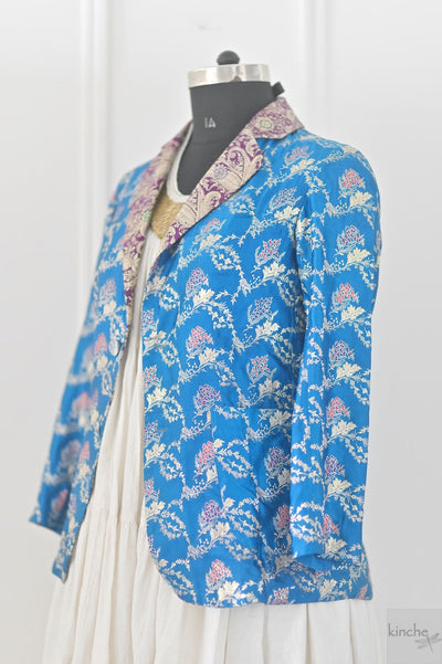 Diya, Vintage Zari Silk Saree Blazer in Size Large, One of a Kind