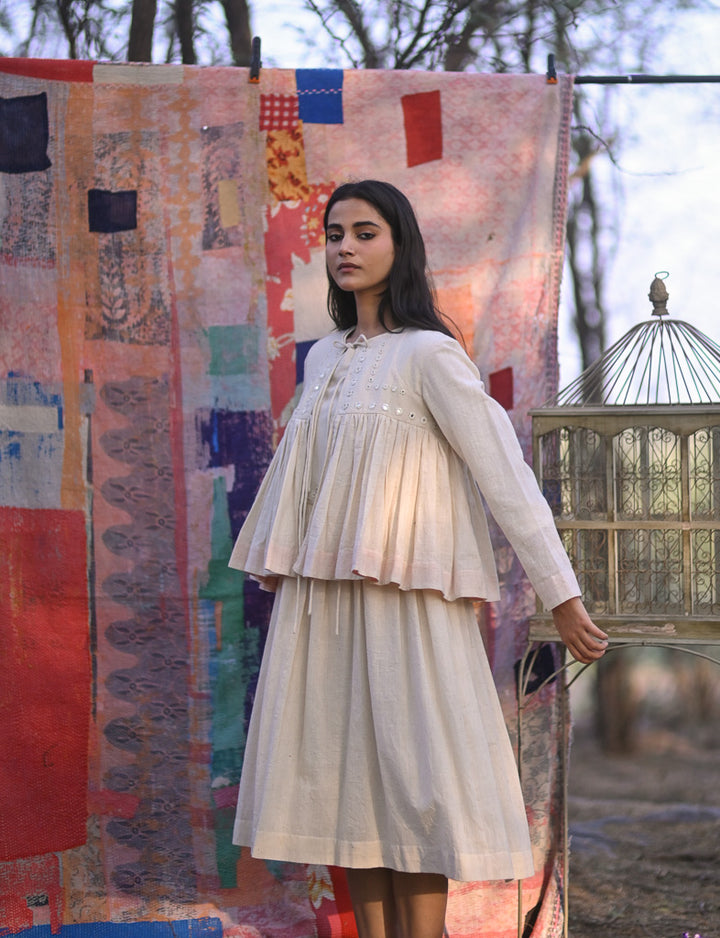 Belfast, Organic Kala Cotton, Mirror Work Kedia Blouse - kinchecom