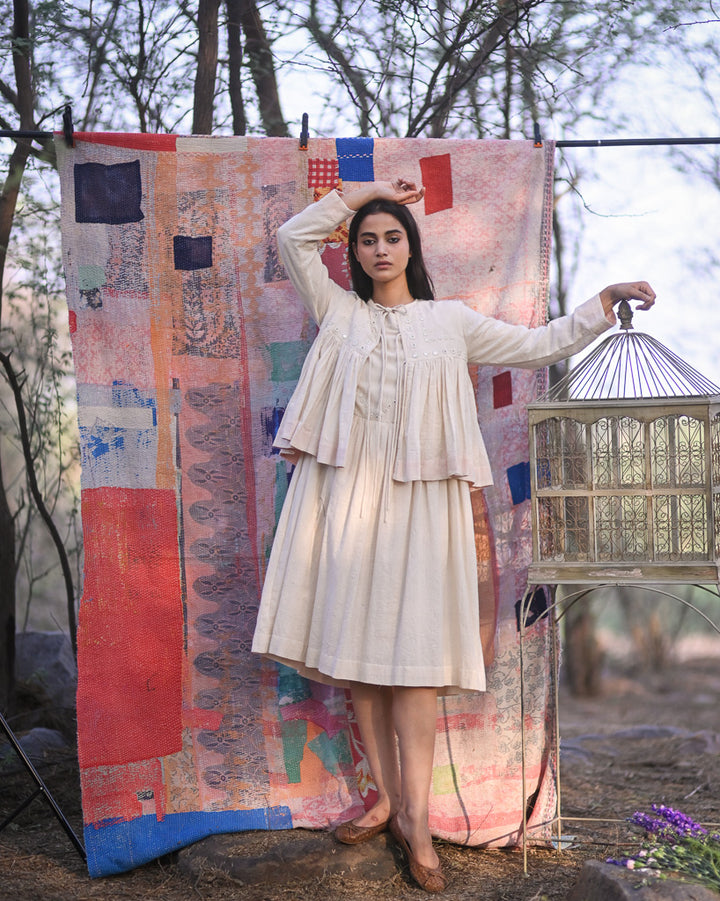 Belfast, Organic Kala Cotton, Mirror Work Kedia Blouse - kinchecom