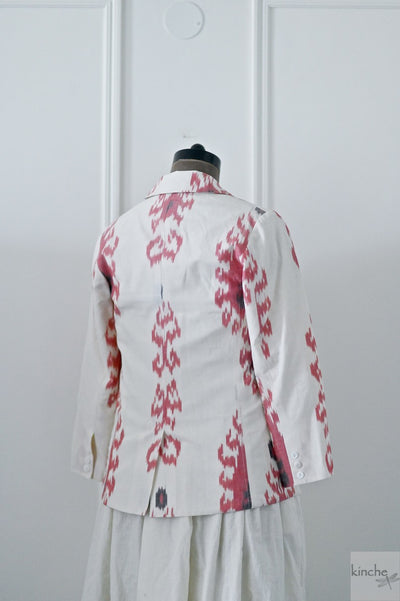 Tashkent, Handwoven Ikat Fabric Cotton Blazer, Sustainably made