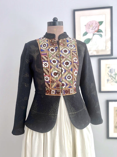 Sophie, Size Medium, Vintage Patchwork Kantha Short Jacket