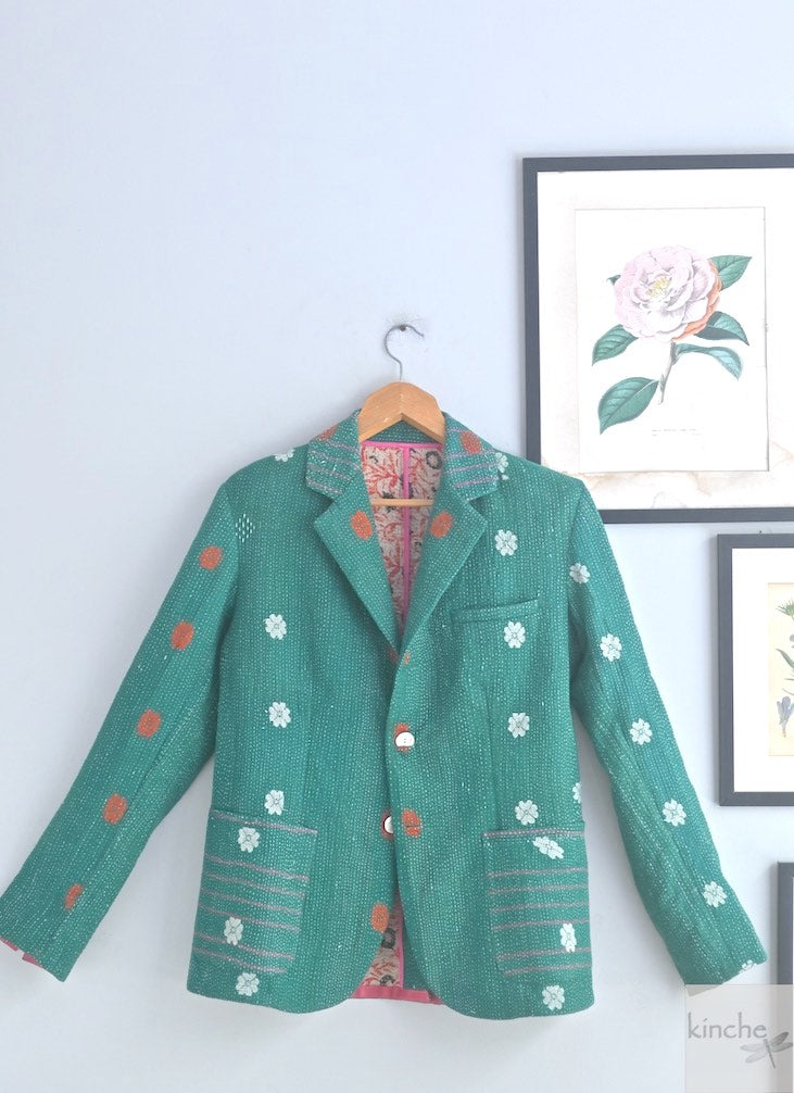 Gael, Sustainably made Kantha Blazer, One of a Kind Chest/Bust 40