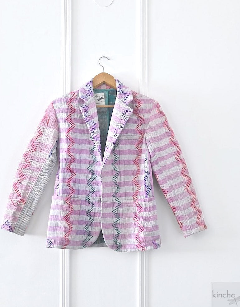Upcycled quilted men's blazer, handmade