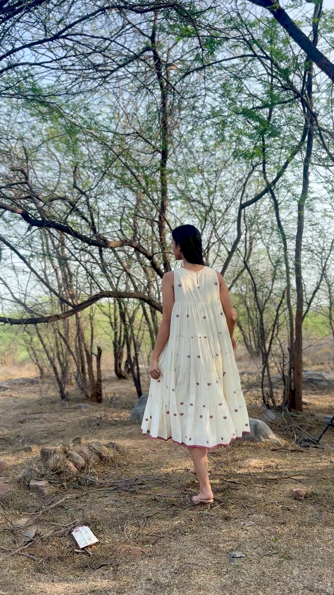 Ekaa Heart, Muti layer, flared Jamdani Dress with Lining