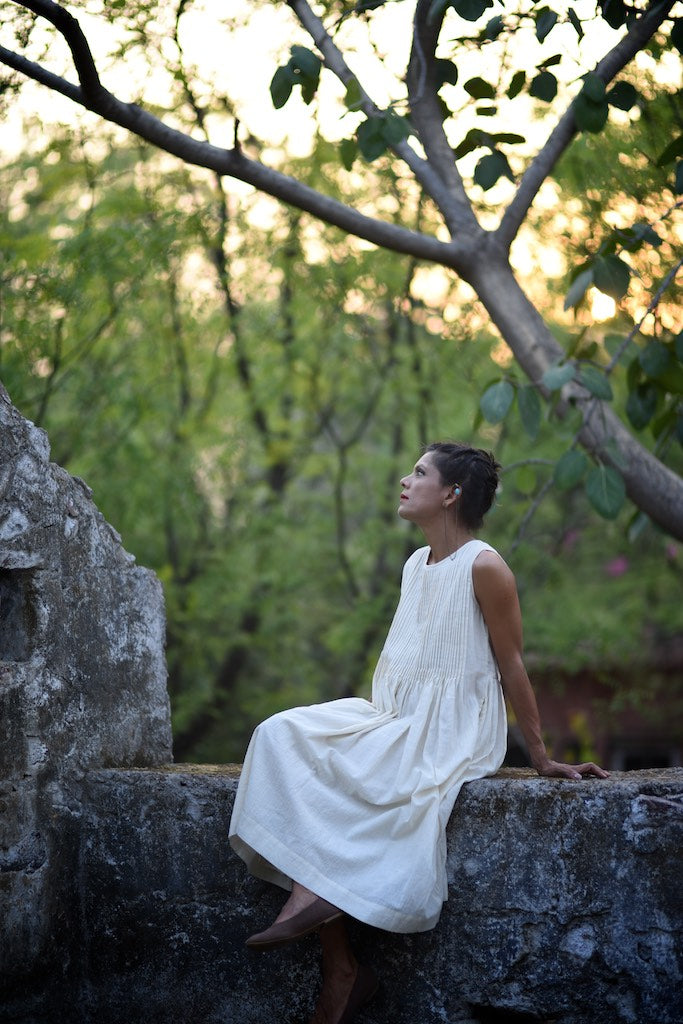 Khadi, Handmade Dress, unbleached cotton dress, Etsy Designer, Corum