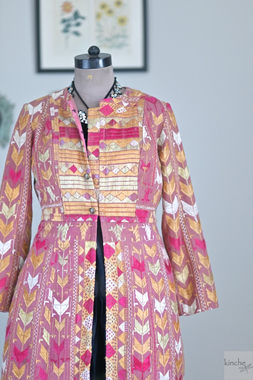 Harita, Size Large/Medium Jacket Made of Antique Phulkari Chaddar/ One of a Kind - kinchecom