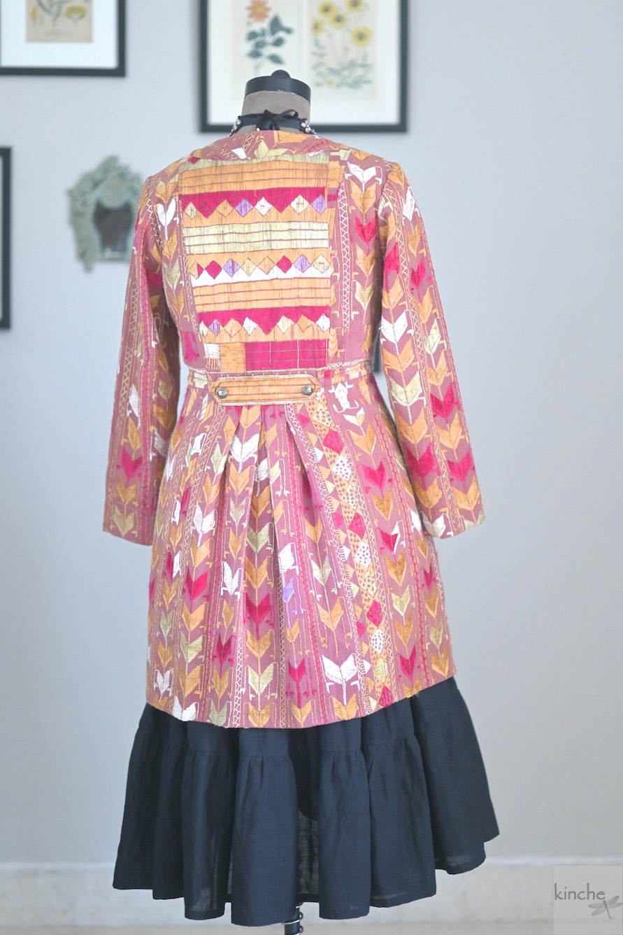 Harita, Size Large/Medium Jacket Made of Antique Phulkari Chaddar/ One of a Kind - kinchecom