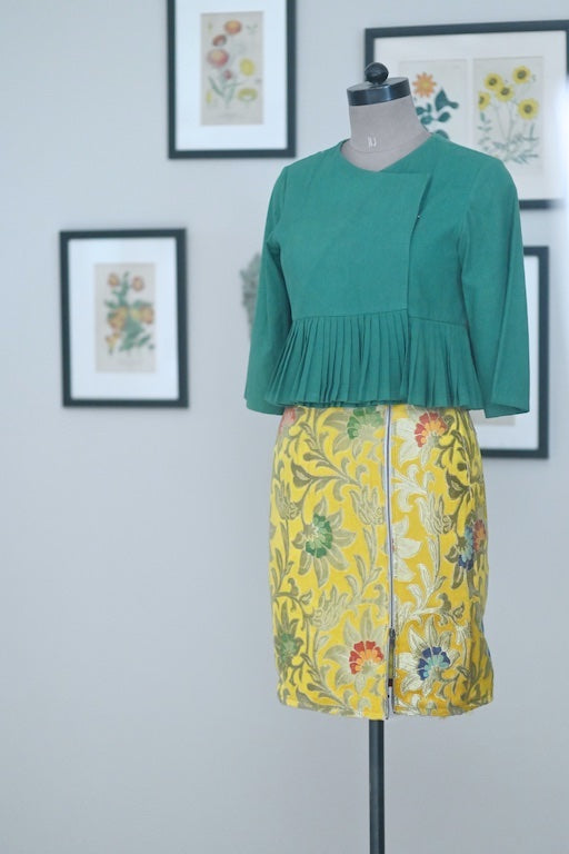 adjustable side slit, silk skirt by kinche
