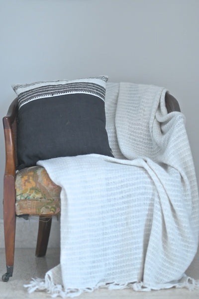 Vidya, Kala Cotton, Hand Woven, Border and Plain Weave Cushion Cover 16X16 Inches - kinchecom