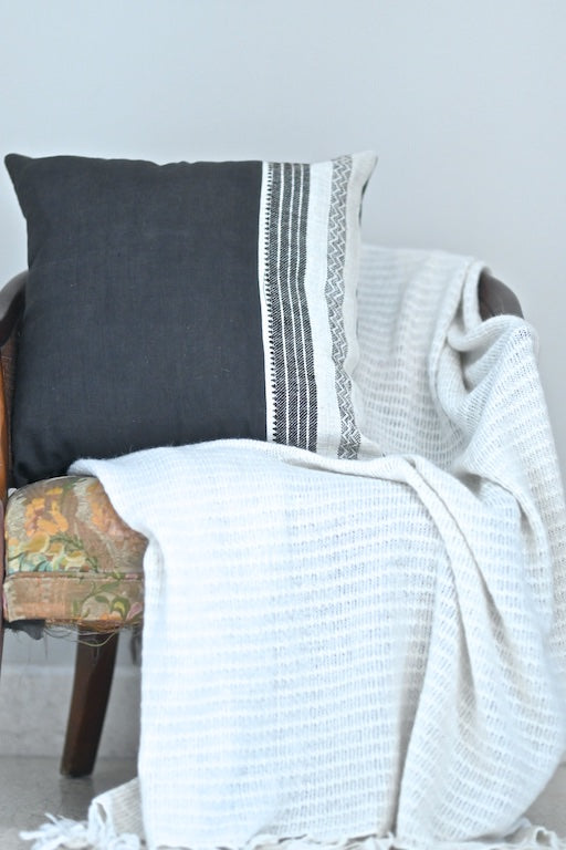 Rewari, Hand Made Kala Cotton Large Cushion Cover 20X20" - kinchecom