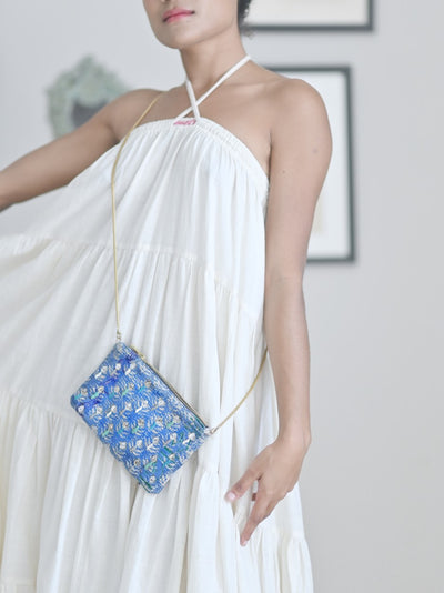 Grayling, Kantha and Swarovski crystal embroidered Sling bag - kinchecom