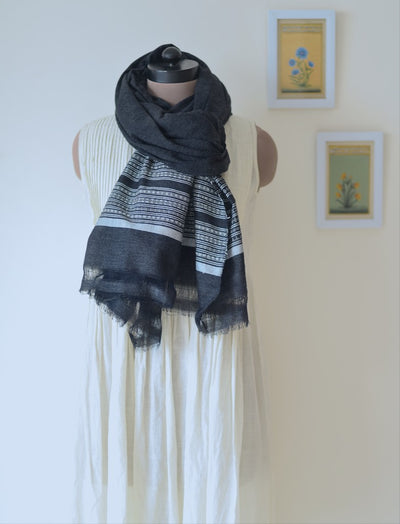 Dhori, Hand Made Pure Wool Shawl from Gujarat, One of a Kind - kinchecom