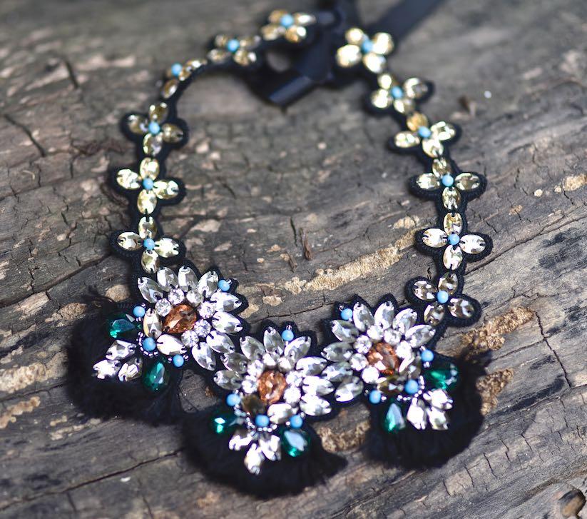 Crete, Handmade Swarovski Crystal Bib necklace - kinchecom