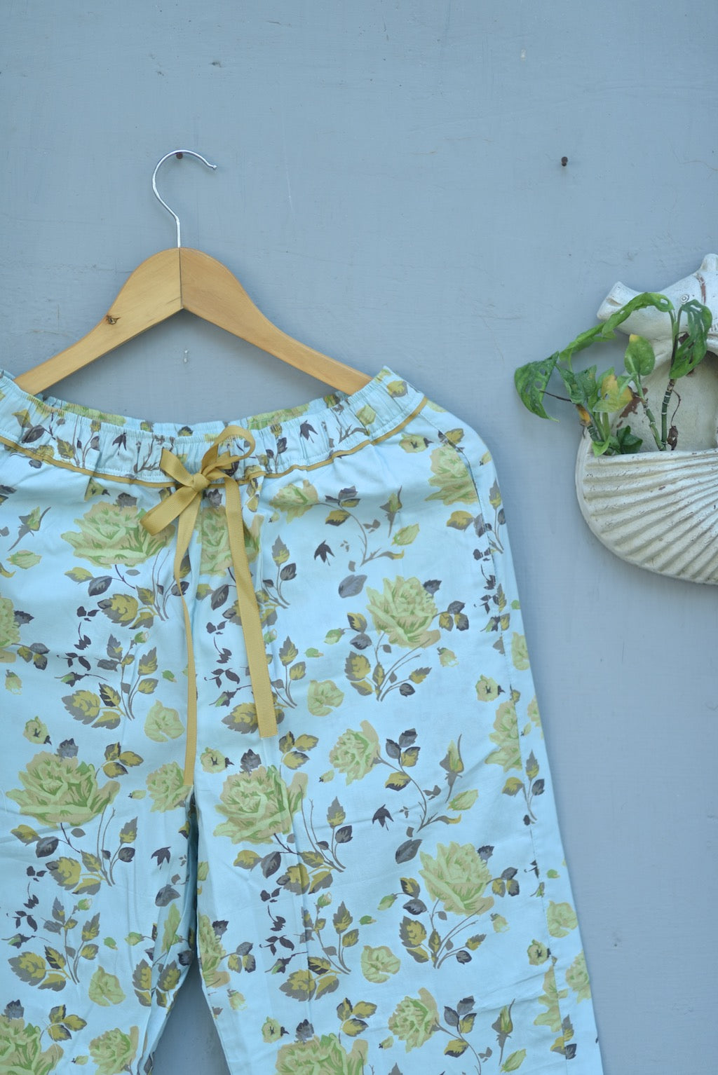 Mitya, Light Blue Color and Yellow Floral Print Pajama by kinche - kinchecom