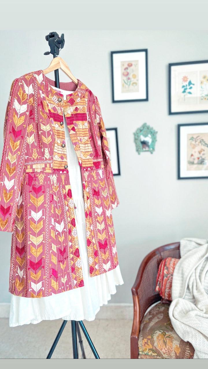 Harita, Size Large/Medium Jacket Made of Antique Phulkari Chaddar/ One of a Kind - kinchecom